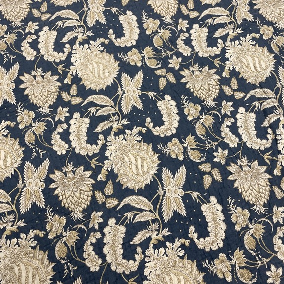 POTTERYBARN MARGARET PALAMPORE BLUE QUILTED COVERLET 86 X 90